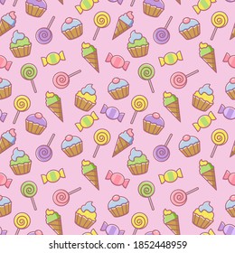sweet food seamless pattern background design