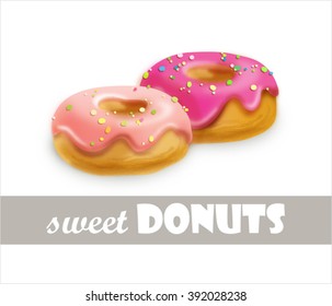 Sweet fragrant donut. Vector.