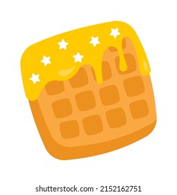 Sweet french waffles. Bakery Icon. Vector illustration