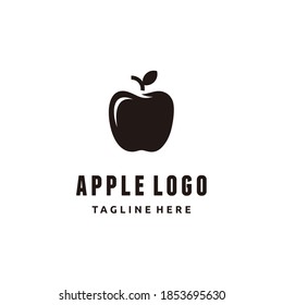 Sweet fresh apple fruit silhouette vector logo design template