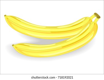 Sweet fresh bananas. Fruits for every taste. Exquisite food. The source of vitamins and trace elements. Vector illustration.