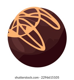 sweet fresh chocolate stuffed cream icon isolated