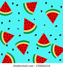 sweet, fresh  watermelon pattern   illustration. summer fruit
