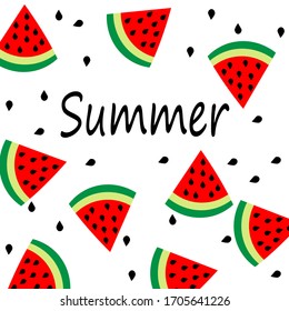 sweet, fresh  watermelon pattern   illustration. summer fruit