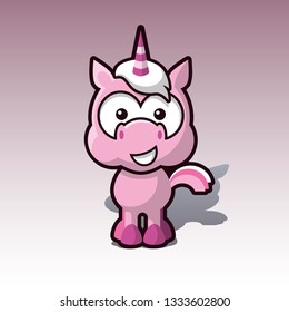 sweet friendly unicorn character