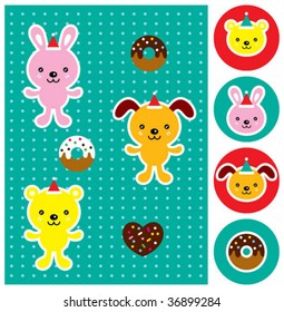 sweet friends xmas sticker collection