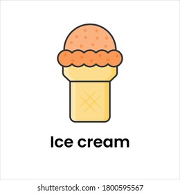 Sweet frozen vector, ice cream cone flat icon 