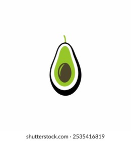 süße Frucht Avocado halbiert auf weißem Hintergrund Vektor.