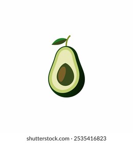 sweet fruit avocado halved on white background vector.