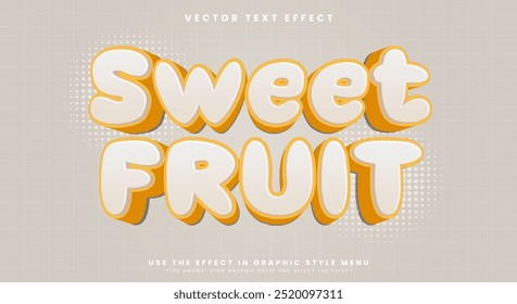 Sweet Fruit editable text effect Template suitable for tropical fruit