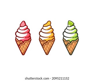 sweet fruit ice cream. Suitable for decoration, sticker, icon and others.