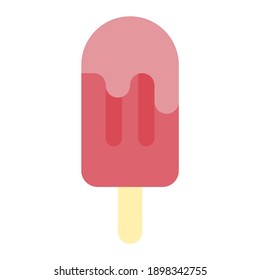 sweet fruit ice pop in summer using soft color and flat style