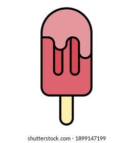 sweet fruit ice pop in summer using soft color and filled line style