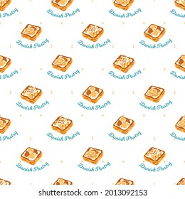 Ilustración gráfica de vectores de pastelería de fruta dulce El patrón sin soldadura se puede utilizar para el diseño de fondo y de ropa