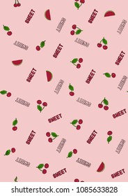 sweet fruit pattern vector