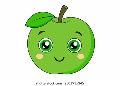 Un Arte vectorial de fruta dulce en ilustración de fondo blanco