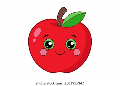 Un Arte vectorial de fruta dulce en ilustración de fondo blanco