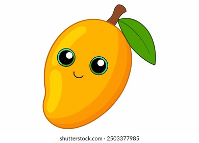 Un Arte vectorial de fruta dulce en ilustración de fondo blanco