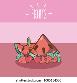 Sweet fruits cartoons