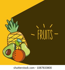 Sweet fruits cartoons