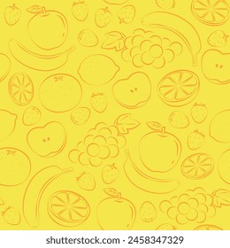 fondo de patrón sin fisuras de frutas dulces