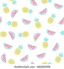 Sweet fruits seamless pattern. Vector illustration.