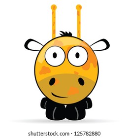 sweet and funny giraffe vector art illustration