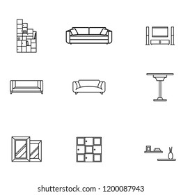 sweet furniture icon set vector