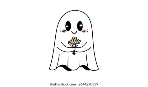 Doce Fantasma com flores uma adição encantadora para a celebração da temporada de Halloween