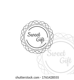 Sweet gift logo badge vector design