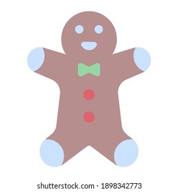 galleta dulce de pan de jengibre en invierno con un color suave y de estilo plano