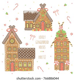 Sweet gingerbread house collection part 02. Cute christmas element