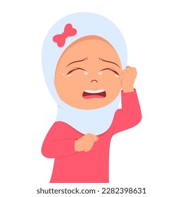 Sweet girl Crying sobbing, with tears that keep flowing