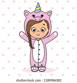sweet girl disguised as a unicorn