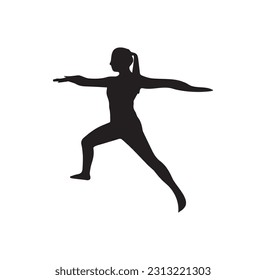 A sweet girl in exercise silhouette illustration