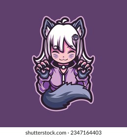 sweet girl fox character vector art
