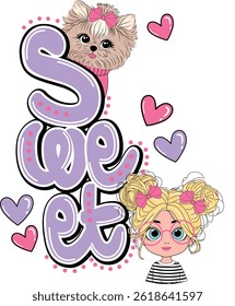 sweet girl friends cute dog love