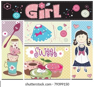 Sweet Girl Set - design elements