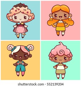 Sweet girls part 1; cupcake, candy corn, lollipop and candy floss