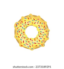 Sweet glazed donut on white background