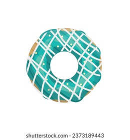 Sweet glazed donut on white background