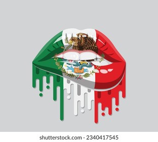 Sweet Glossy Mexico Lips Flag