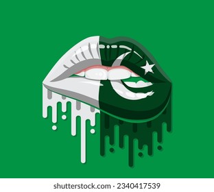 Sweet Glossy Pakistan Lips Flag