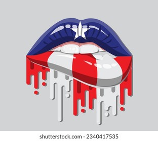 Flag des süßen Glosses Puerto Rico Lips