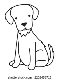 Sweet Golden Retriever dog vector illustration