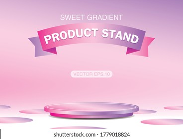 Dulce gradiente de color vector de paso redondo para la moda o producto de belleza.