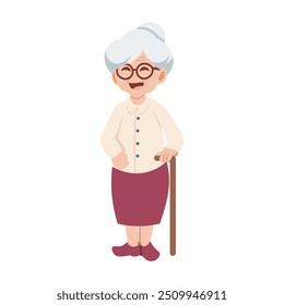 Sweet Grandma Vector Illustration for Warm Family and Generational Themes