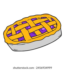 sweet grape pie illustration isolated vector	
