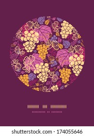 Sweet grape vines circle decor pattern background