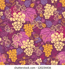 Sweet grape vines seamless pattern background